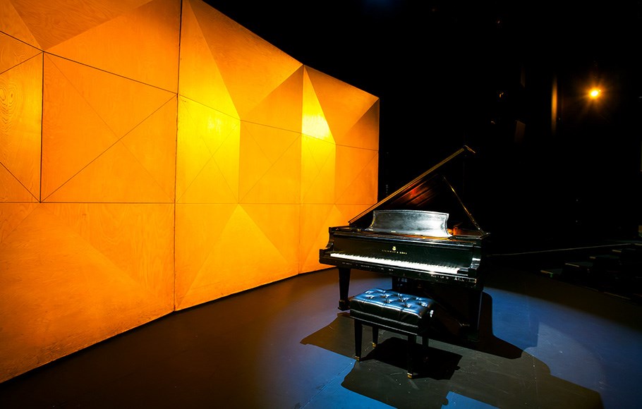 Piano on stage at the Vancouver Playhouse